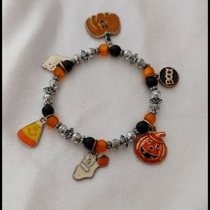 Cute small Halloween stretch charm bracelet